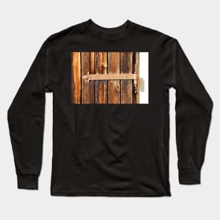 Rusted Hinge on Wooden Door Long Sleeve T-Shirt